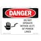 Signmission OSHA Danger Sign, 18" Height, Rigid Plastic, Do Not Operate Within 10 Ft. Of Power Lines, Landscape OS-DS-P-1824-L-1158 - alternate 1